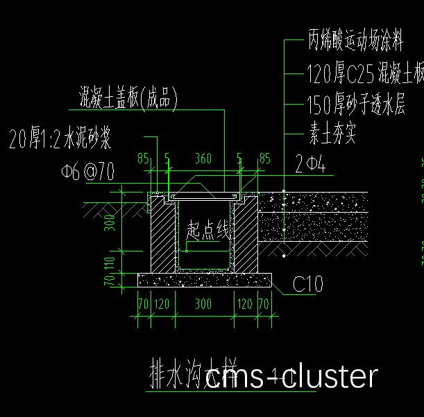 篮球场排水系统示意图