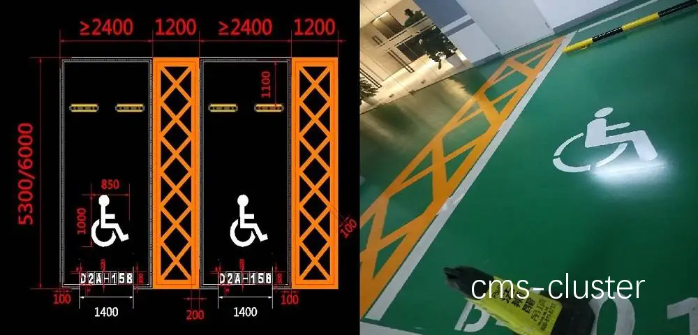 篮球场地附近的残疾人车位