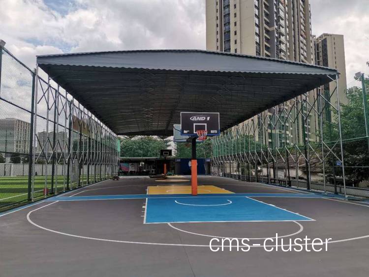 篮球场遮阳棚的效果图