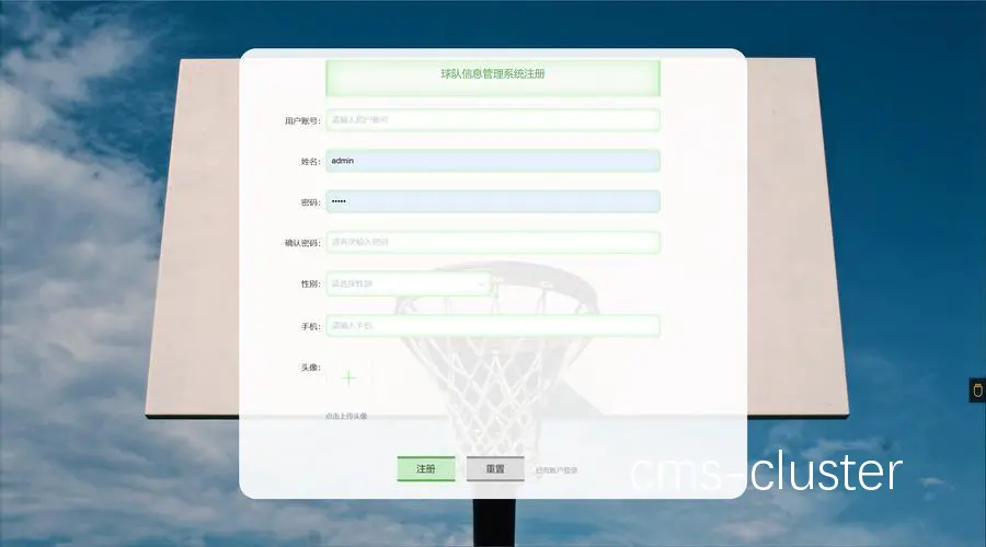篮球馆预约界面